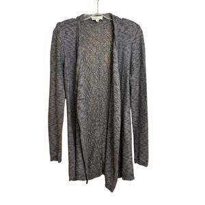 Cloudchaser womens soft touch grey tunic style open front cardigan sweater szMed